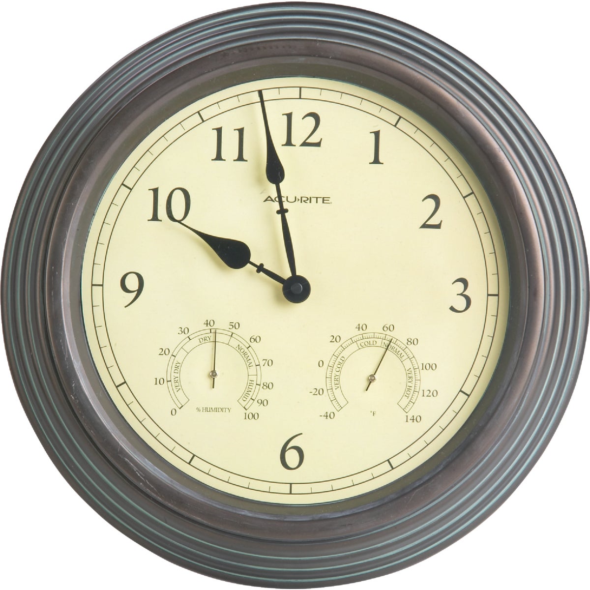 15" COPPER THERMOM/CLOCK - 01063 by Chaney Instrument Co
