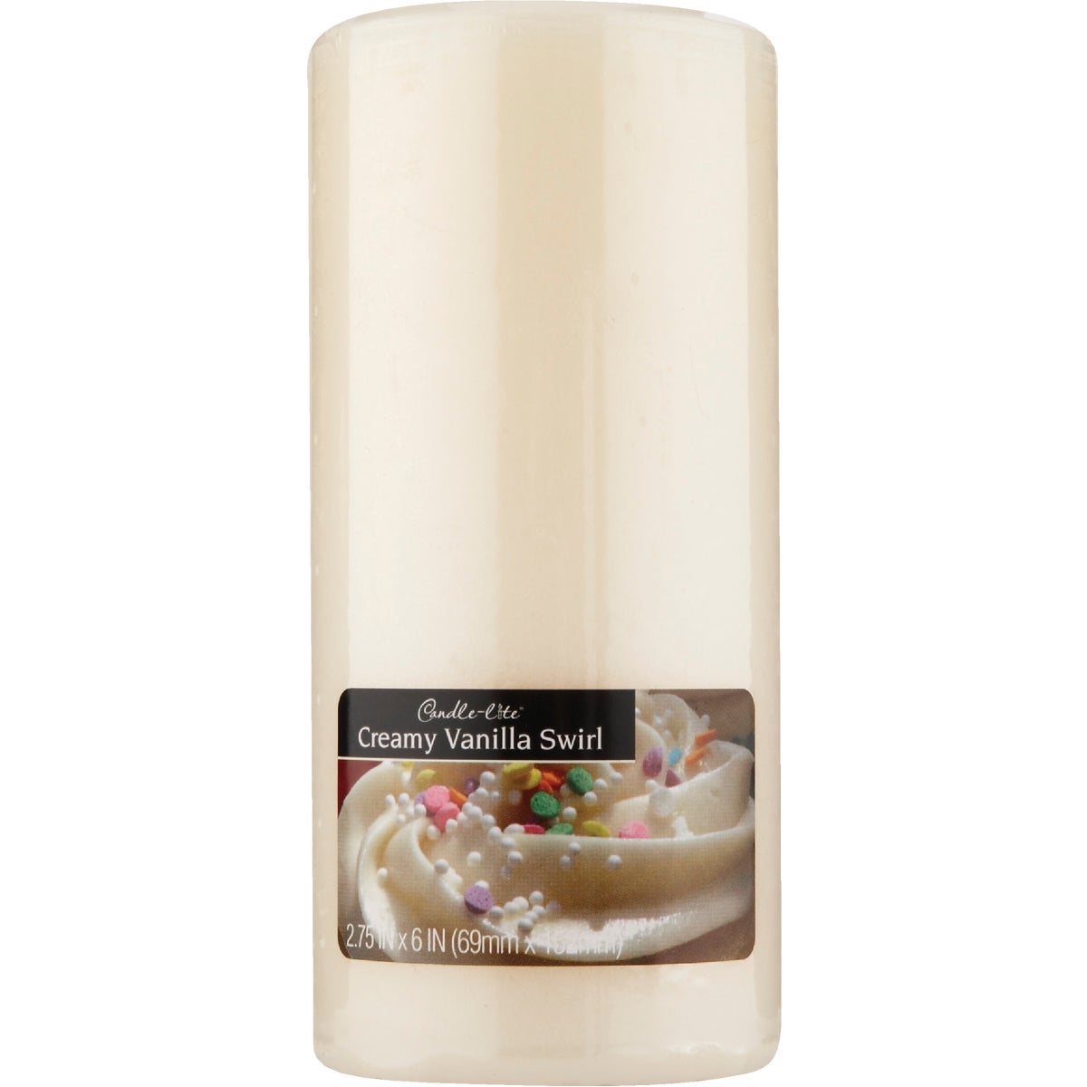 CREAMY VAN. SWIRL CANDLE - 2846570 by Candle Lite Co