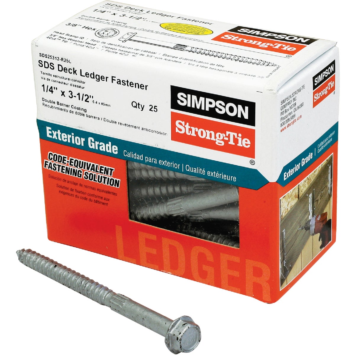 25 1/4X3-1/2 WOOD SCREW - SDS25312-R25L by Simpson Strong Tie