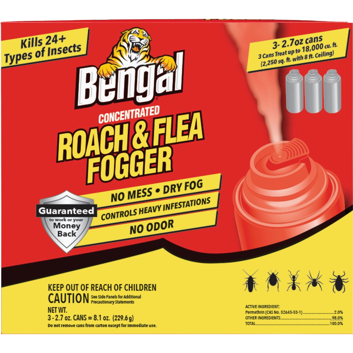 2.7OZ ROACH&amp;FLEA FOGGER - 55201 by Bengal Products Inc