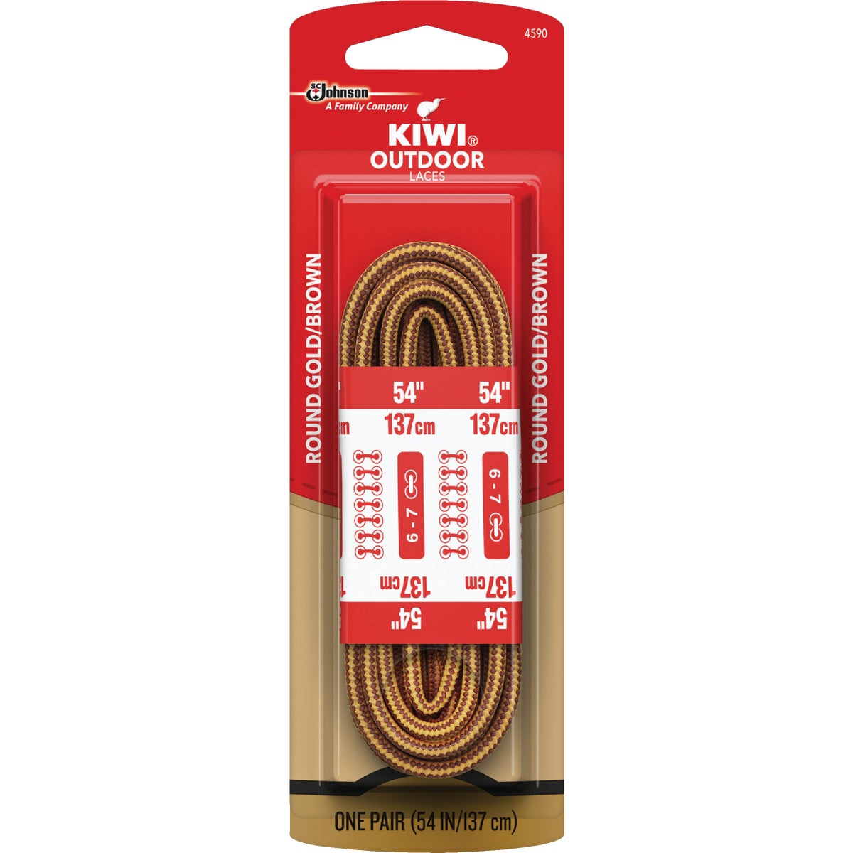 54"GLD/BRN RND BOOT LACE - 66459 by Sc Johnson