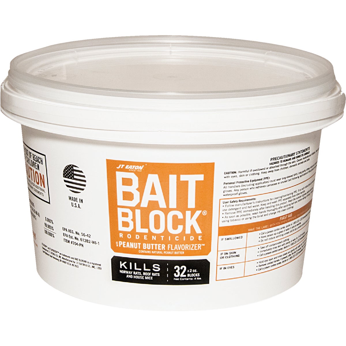 4LB PB BAIT BLOCK PAIL - 704-PN by Jt Eaton & Co