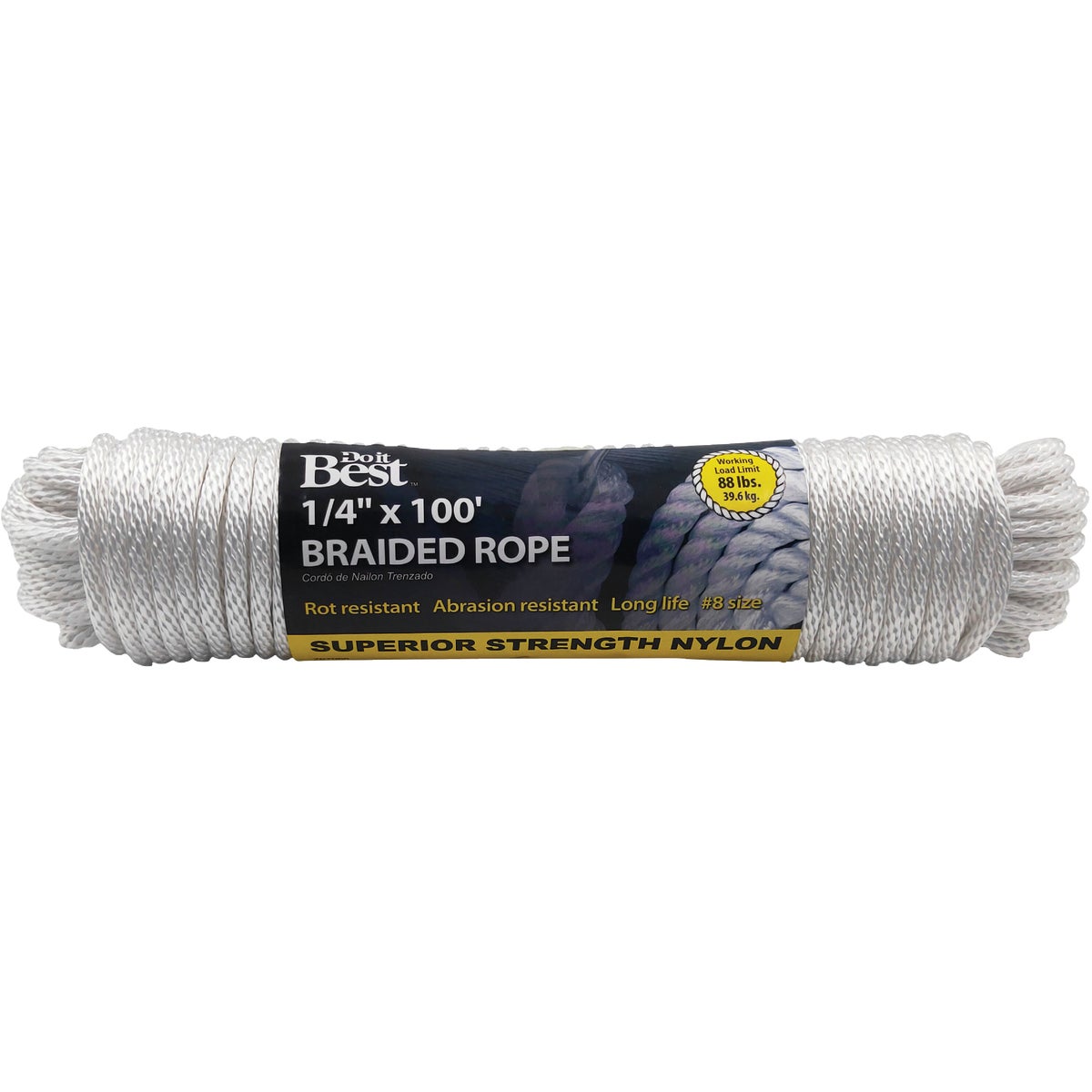 1/4"X100' NYL BRAID ROPE - 707066 by Do it Best