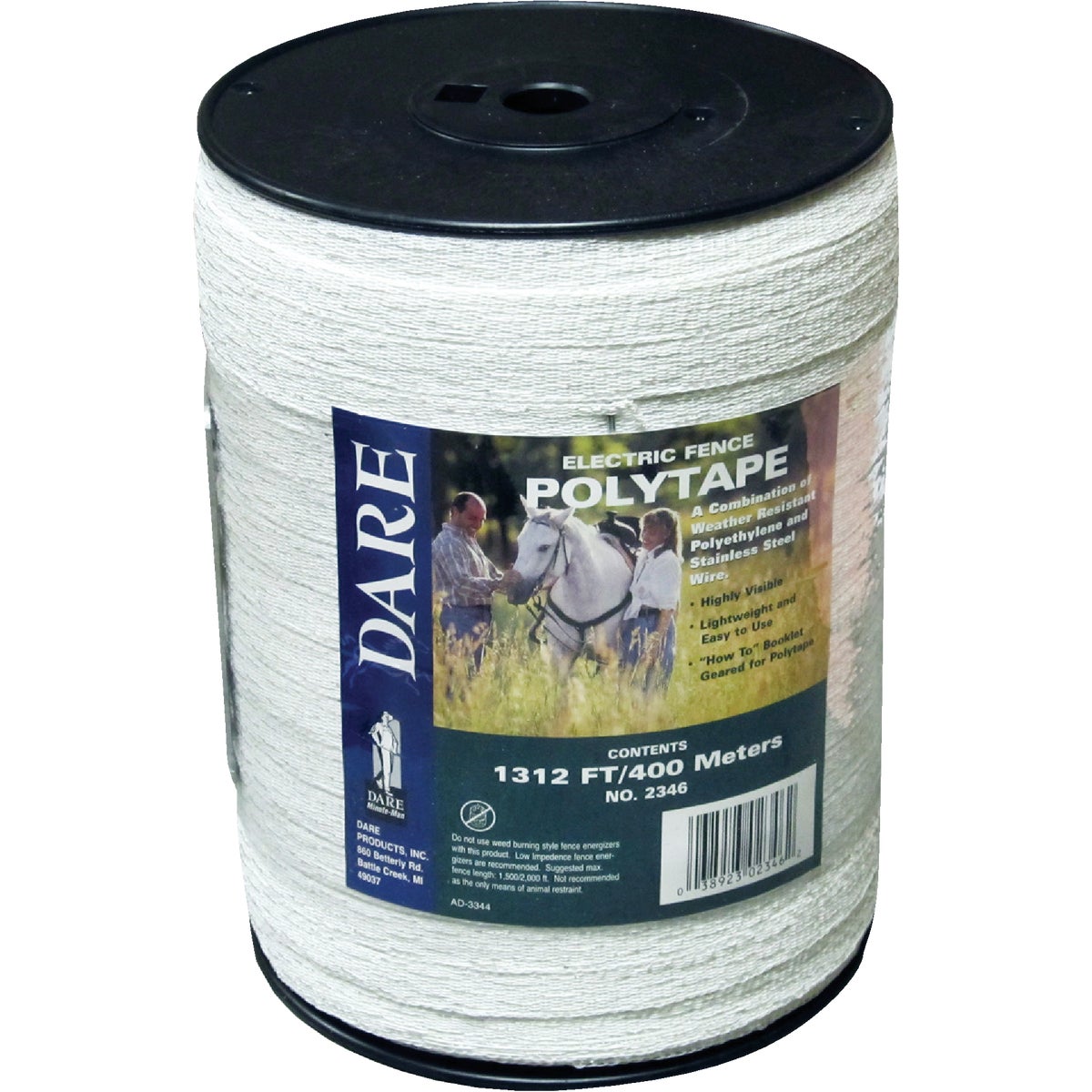 1/2"X400M WHT POLYTAPE - 2346 by Dare Products Inc