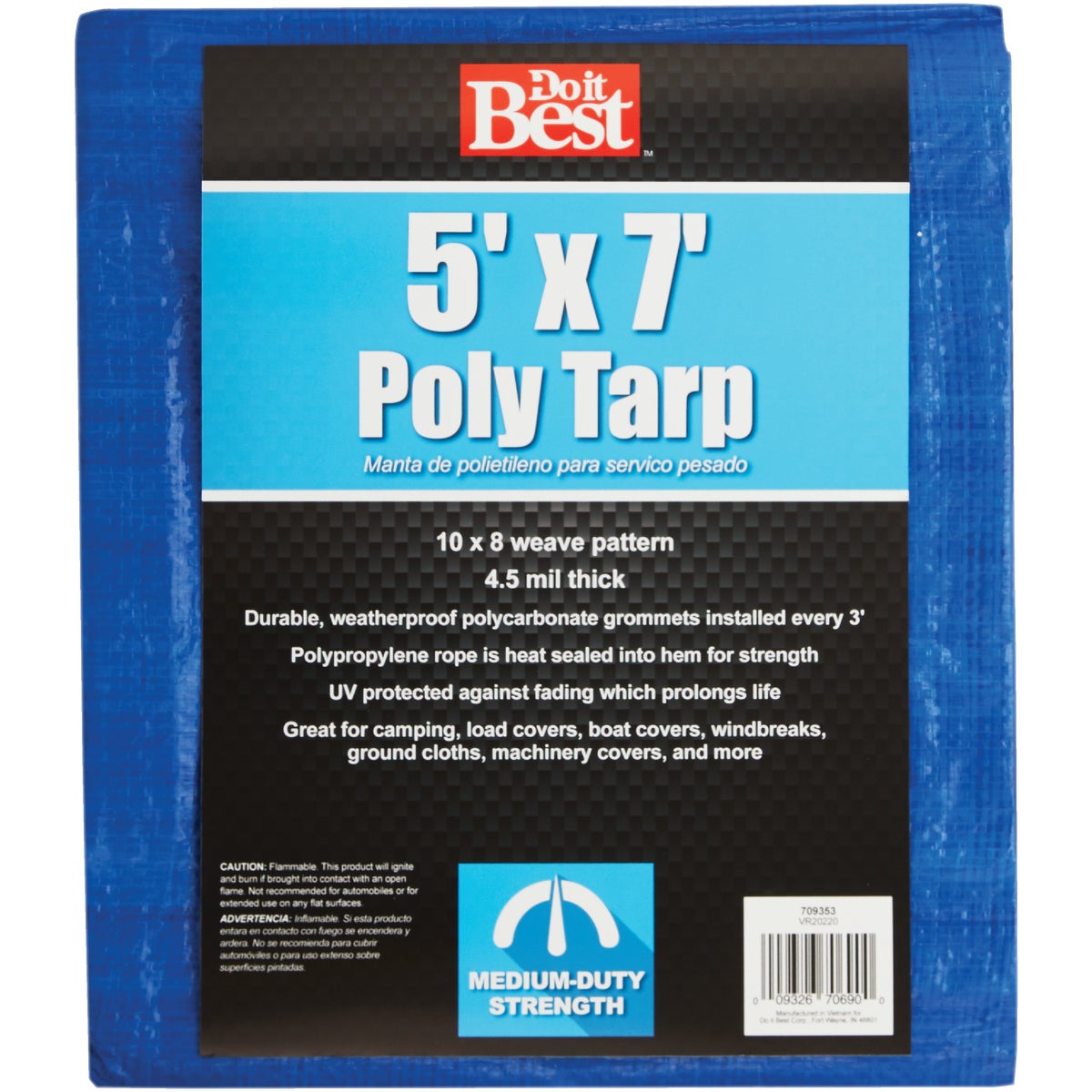 5X7 BLUE MED DUTY TARP - 709353 by Do it Best