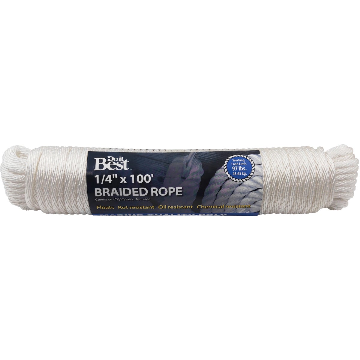 1/4X100'WHT POLYBRD ROPE - 709843 by Do it Best