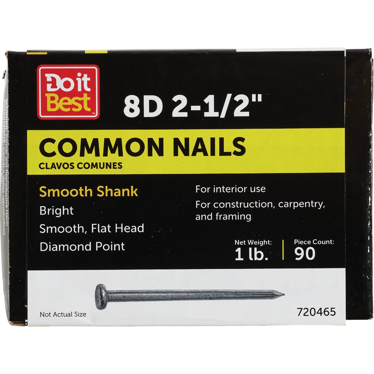 1LB 8D BRT COMMON NAIL - 720465 by Primesource