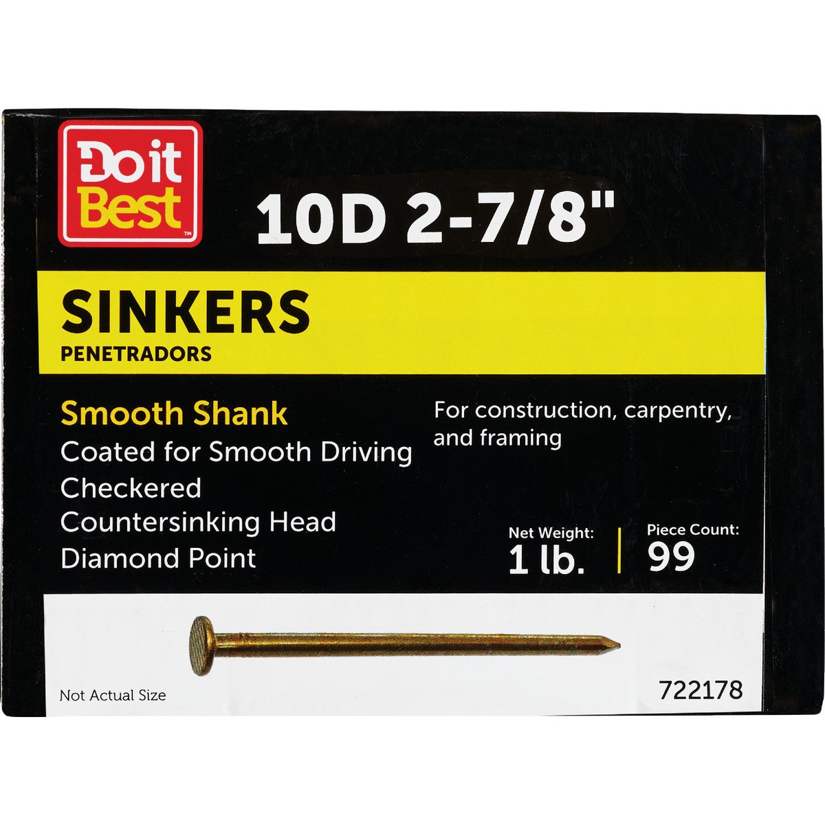 1LB 10D VC SINKER NAIL - 722178 by Primesource