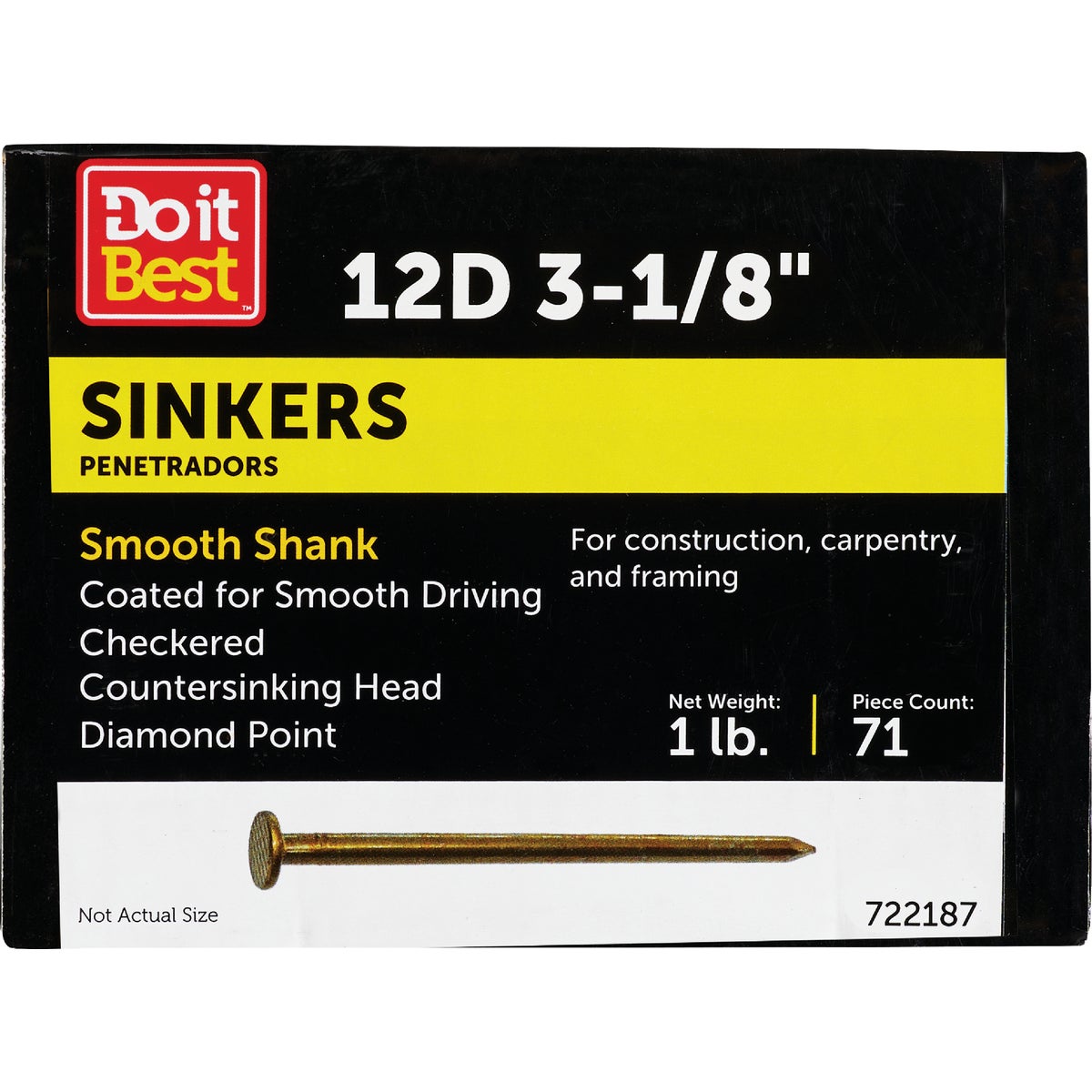 1LB 12D VC SINKER NAIL - 722187 by Primesource