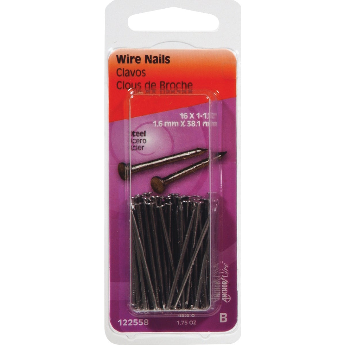 1-1/2X16 WIRE NAIL - 122558 by Hillman Fastener