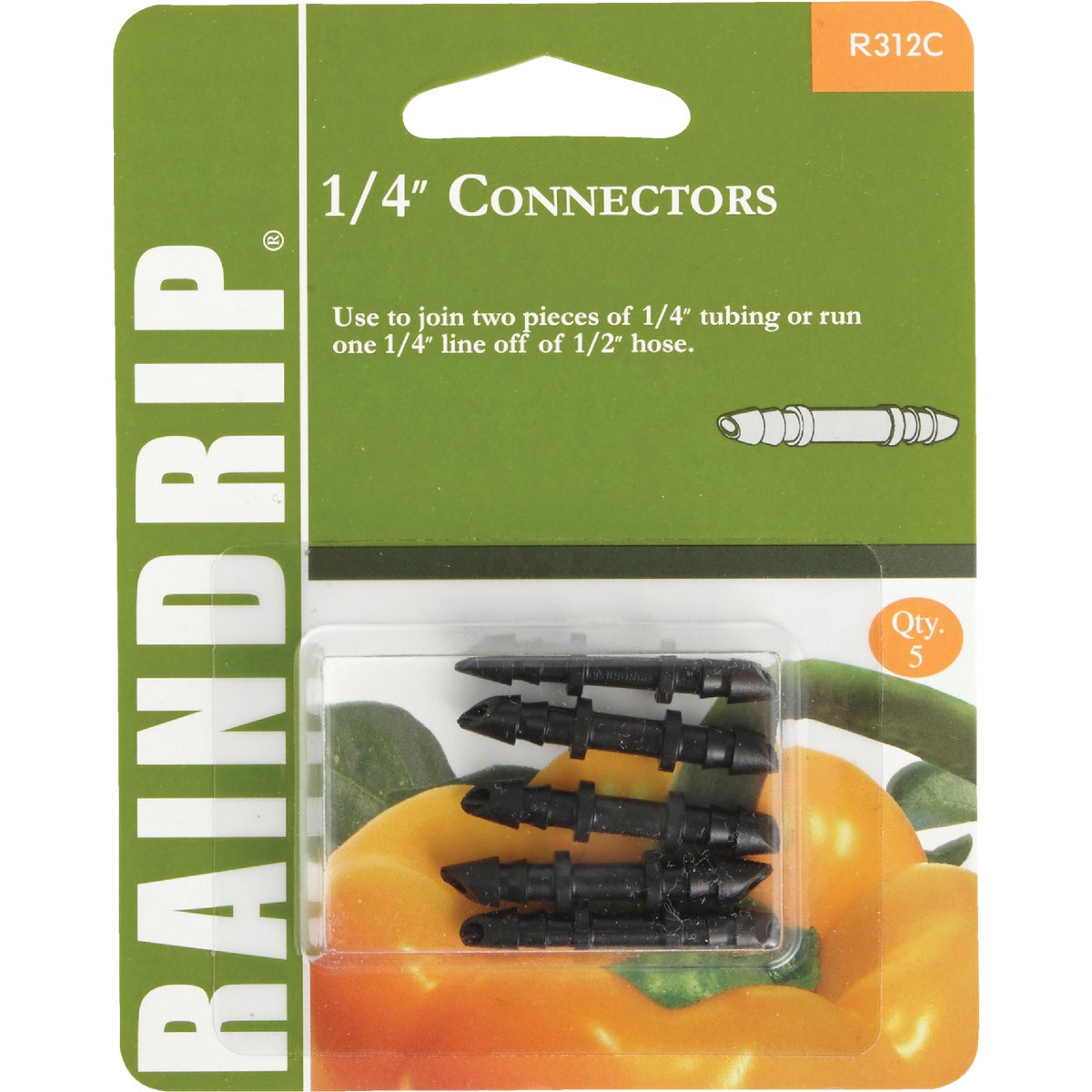 1/4" BARBED CONNECTOR - R312CT by Raindrip Inc