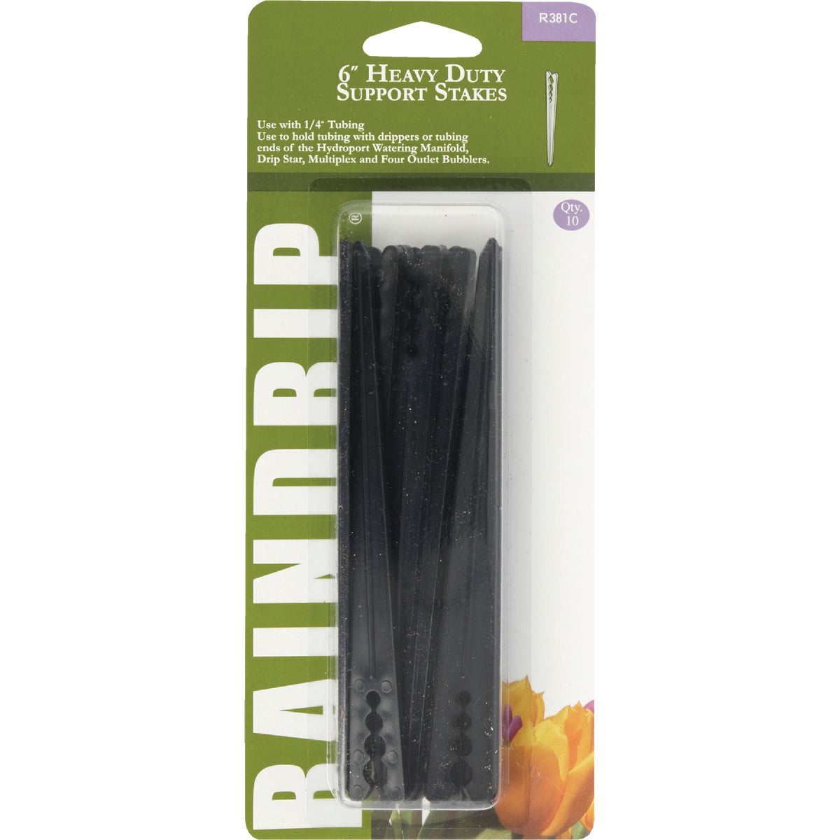 6" H DUTY SUPPORT STAKES - R381CT by Raindrip Inc