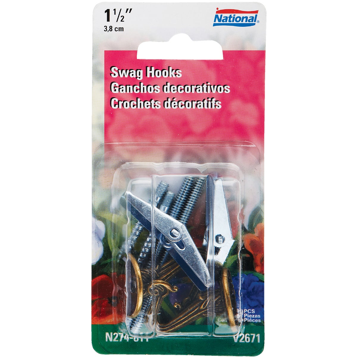 ANTQ BRS SWAG HOOK - 274-811 by National Mfg Co