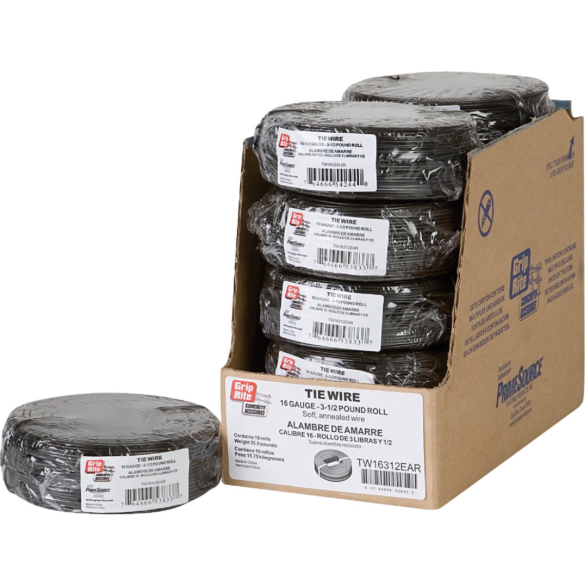 3.5LB 16GA REBAR TIEWIRE - TW16312EAR by Primesource