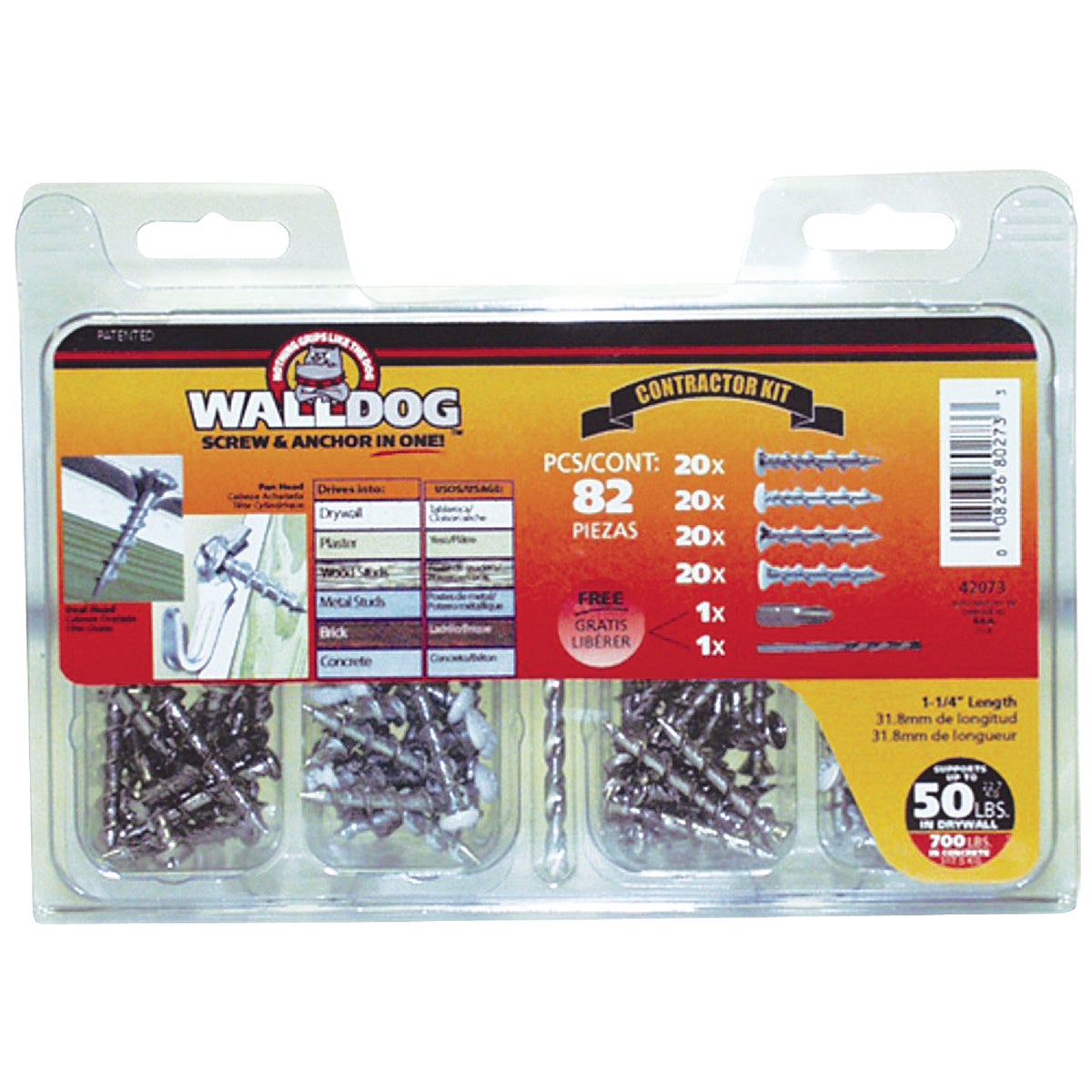 WALLDOG CONTRACTOR KIT - 42073 by Hillman Fastener