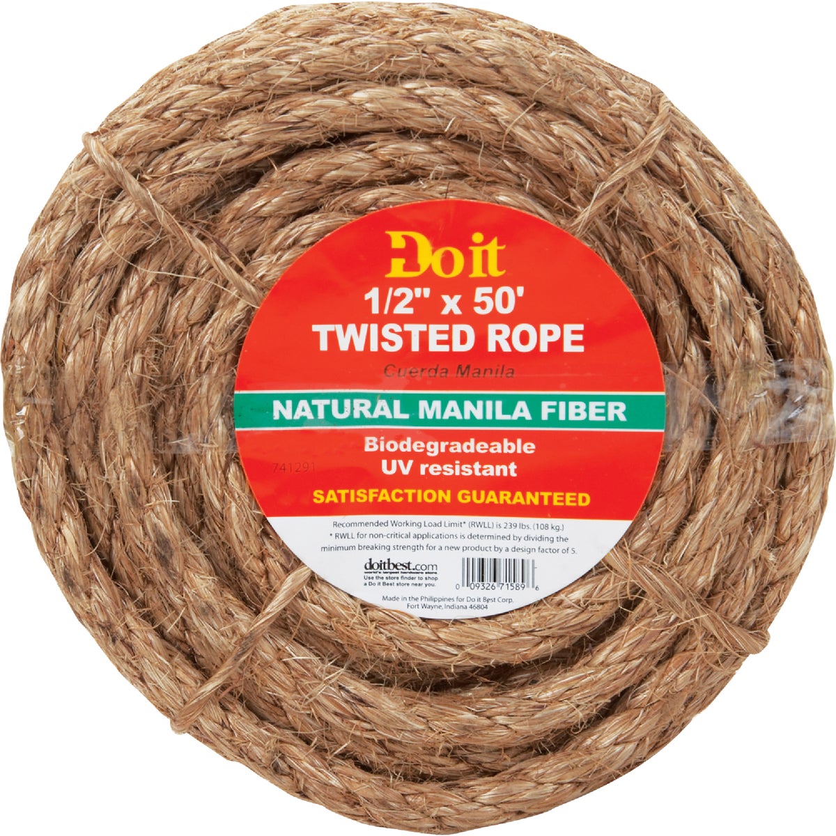 1/2"X50' MANILA ROPE - 741291 by Do it Best