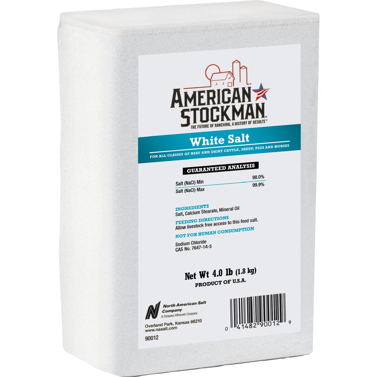 4.4LB PLAIN WHITE BRICK - 90012 by North American Salt