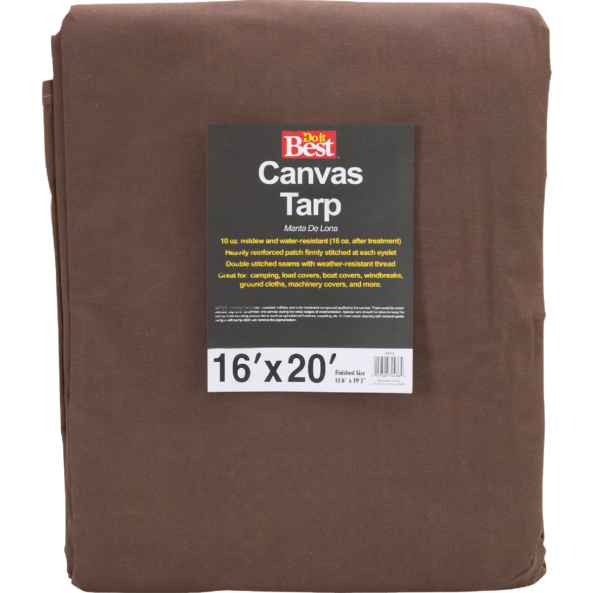 16X20-10OZ CANVAS TARP - TCR10016020T by Gosport Mfg Co
