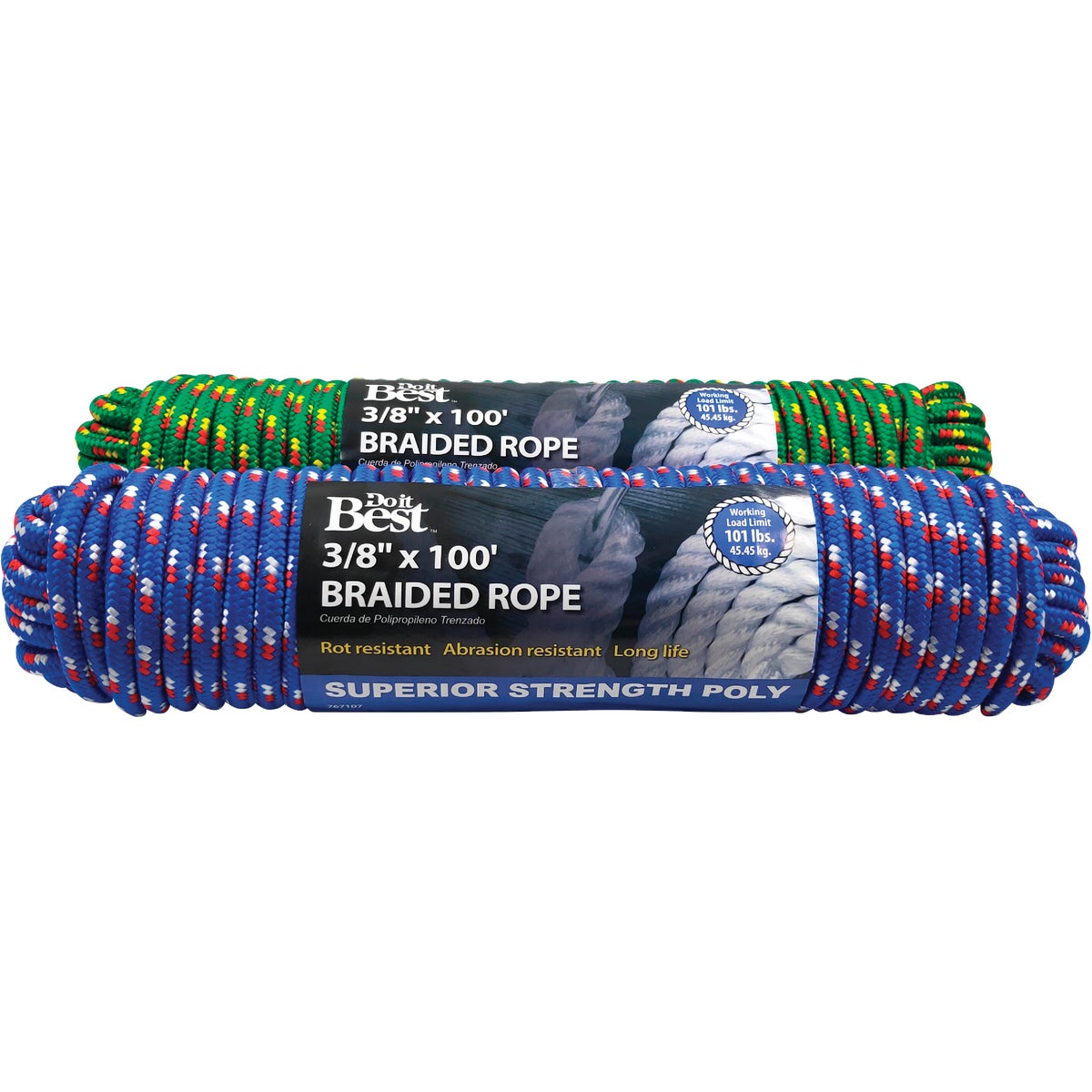3/8X100'BLU POLYBRD ROPE - 767107 by Do it Best