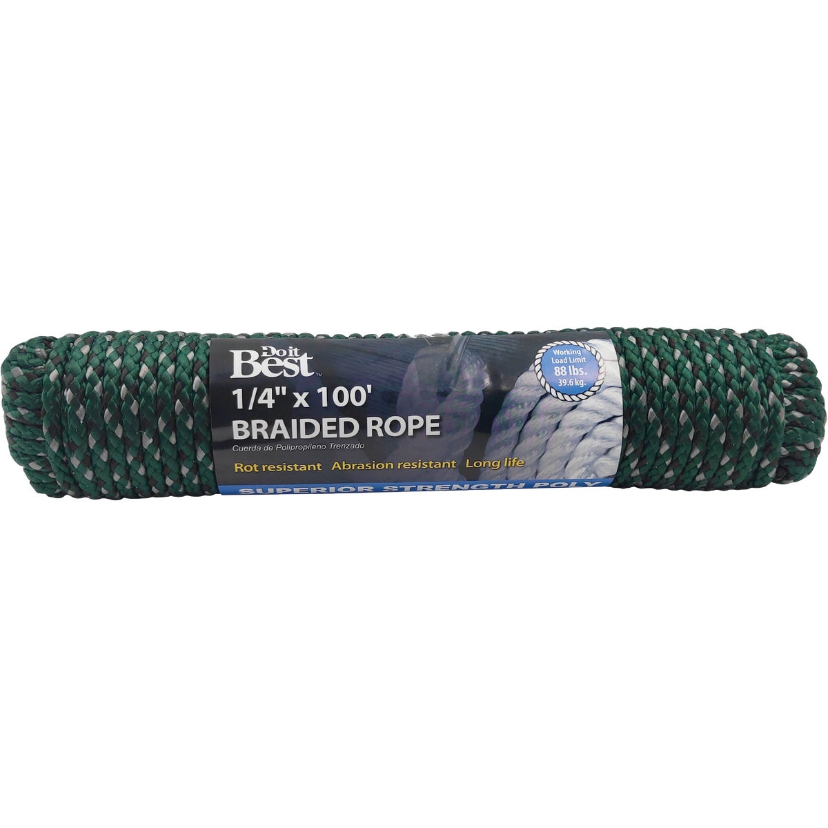 1/4X100'GRN POLYBRD ROPE - 767110 by Do it Best
