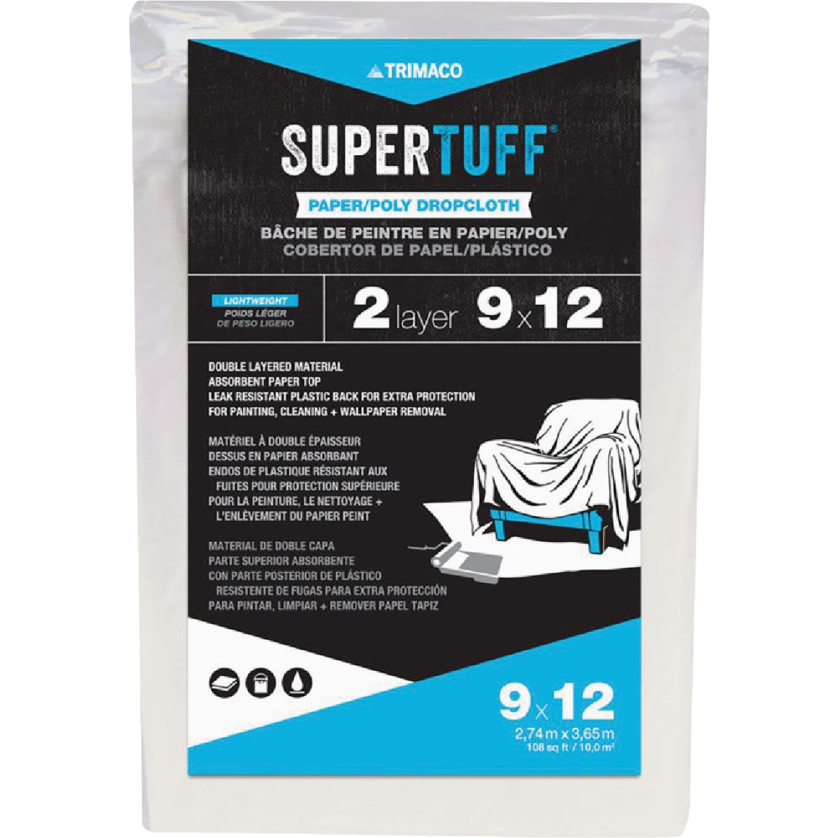 PAPER/PLASTIC DROP CLOTH - 02301 by Trimaco L L C