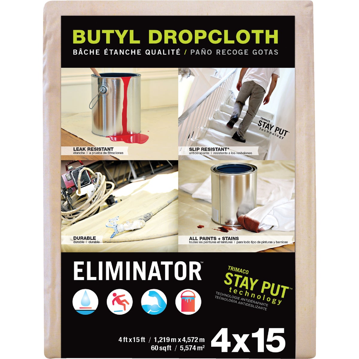 4X15 BUTYL DROP CLOTH - 80328 by Trimaco L L C