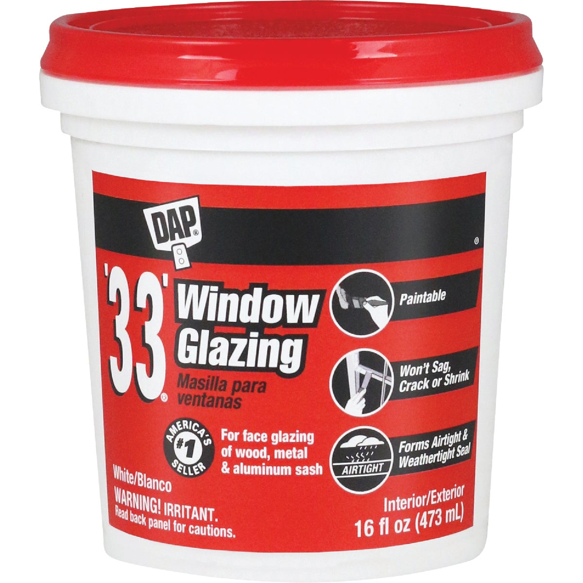 PT WHT GLAZING COMPOUND - 12121 by Dap Inc