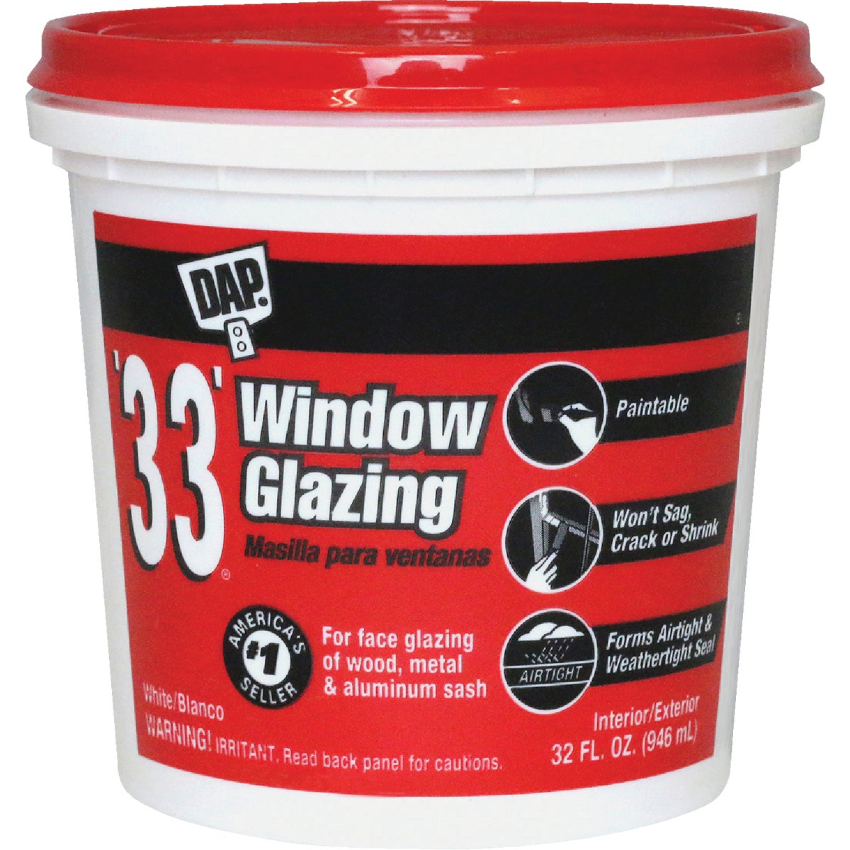 QT WHT GLAZING COMPOUND - 12122 by Dap Inc
