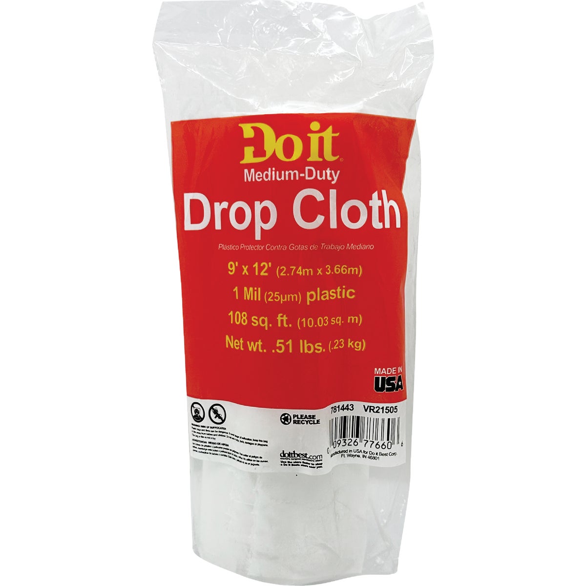 1MIL 9X12 PLS DROP CLOTH - 626215 by Berry Plastics