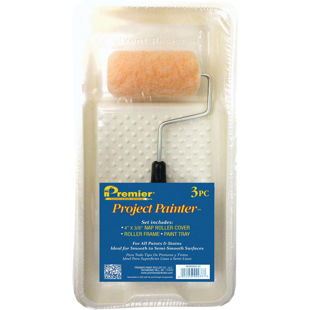4" ROLLER AND TRAY KIT - 33 by Premier Paint Roller
