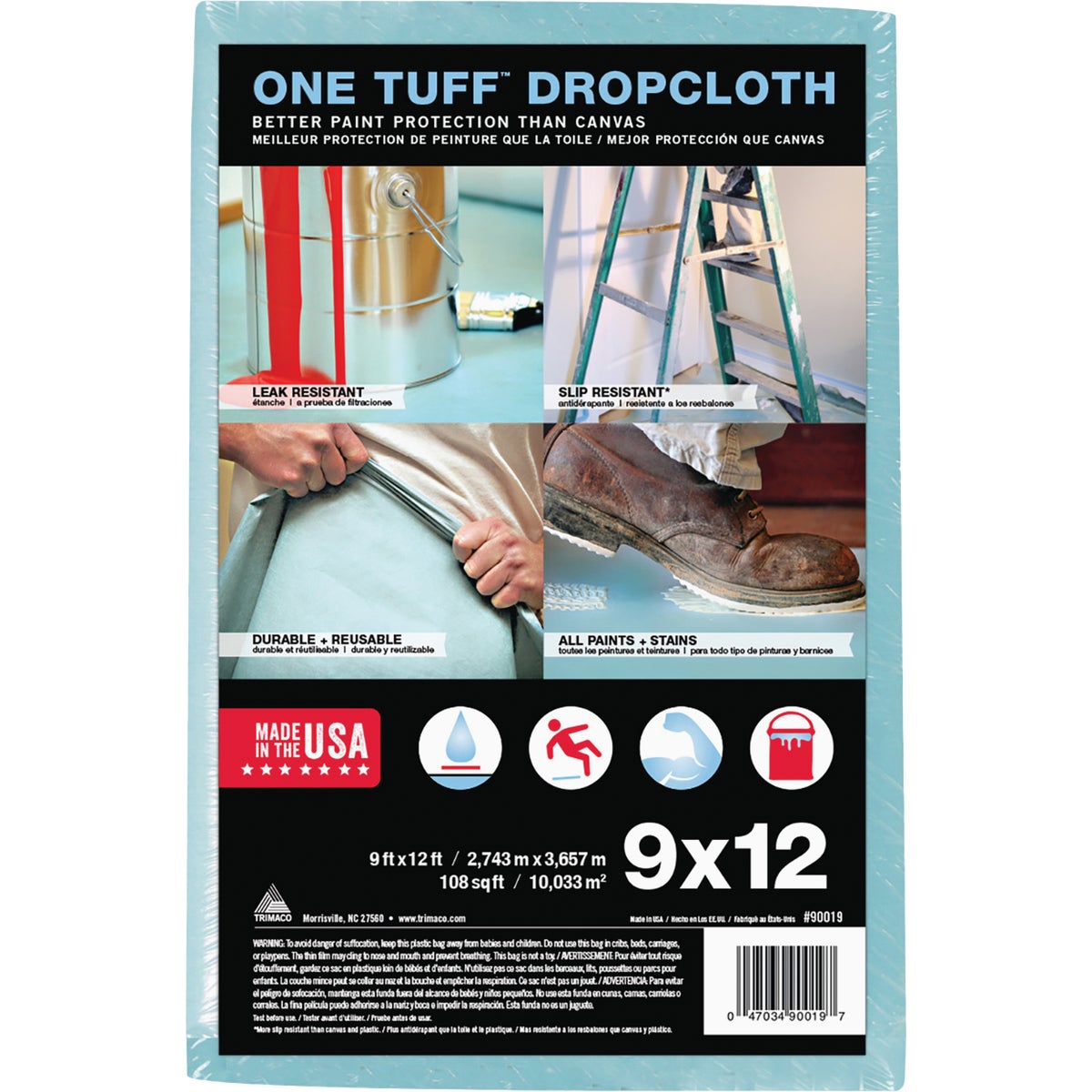 9X12 ONE TUFF DROPCLOTH - 90019 by Trimaco L L C