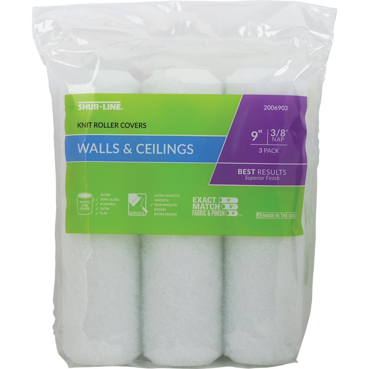 3PK 3/8X9 ROLLER COVER - 55506 by Shur Line