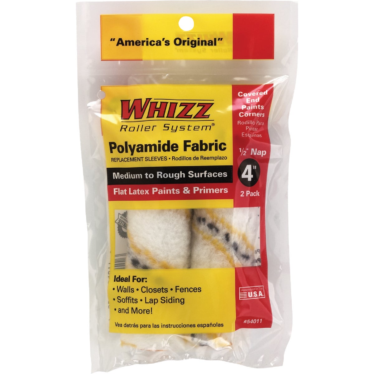 2PK 4" REPLCMNT COVERS - 54011 by Whizz Roller System