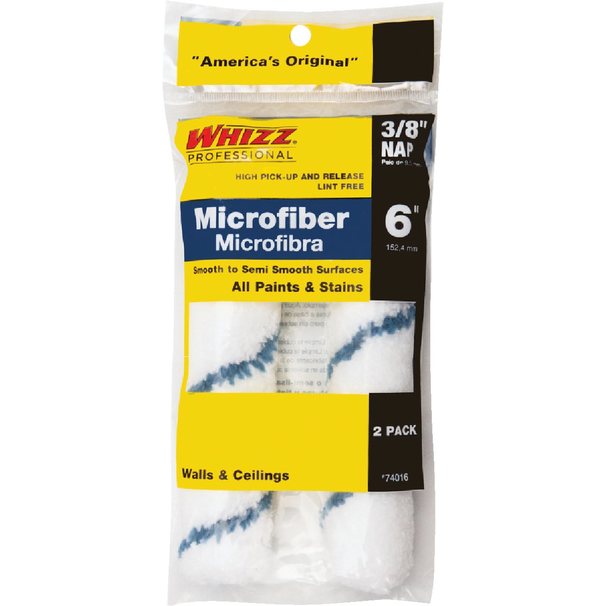 2PK 6" MICROFIBER COVERS - 74016 by Whizz Roller System