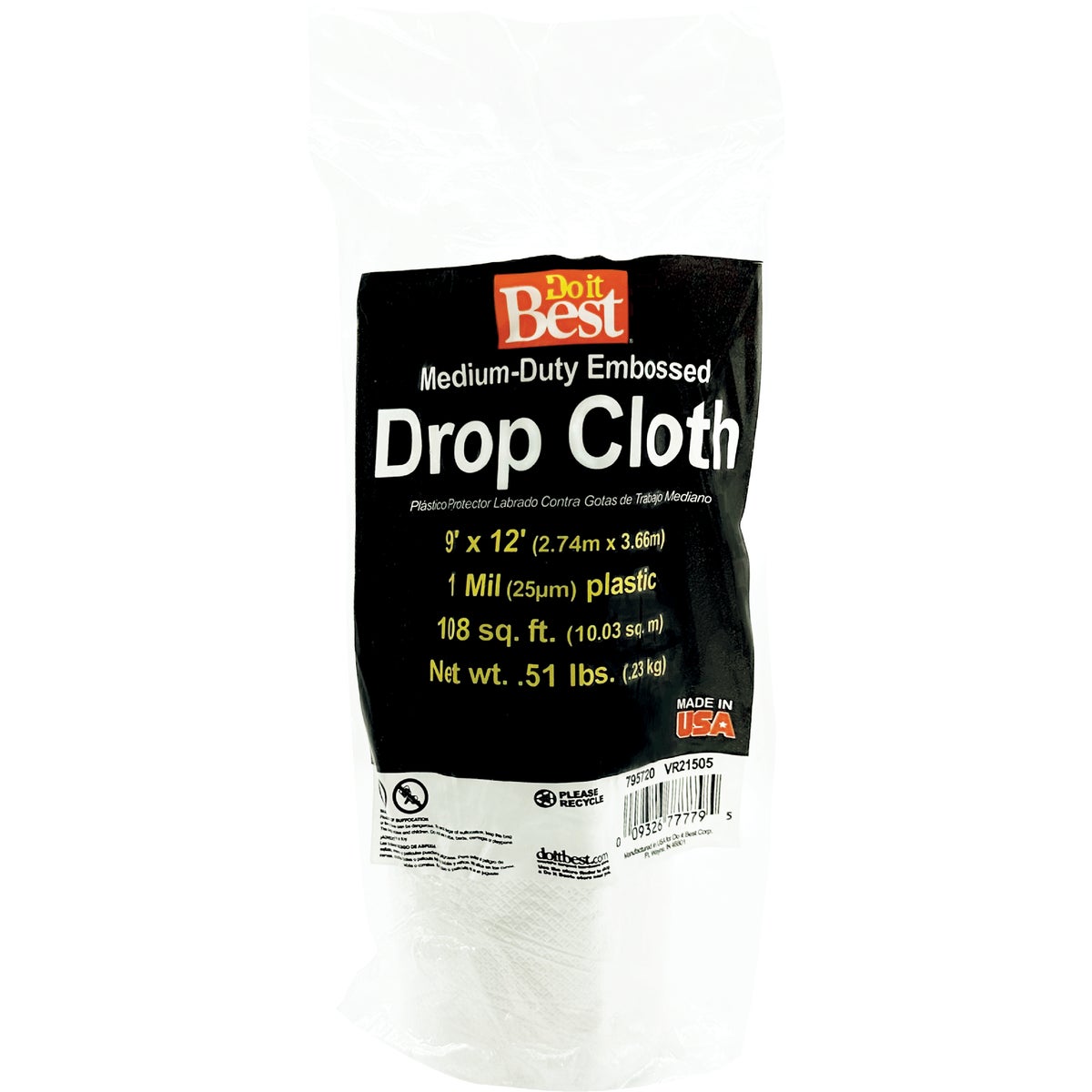 1MIL 9X12 PLS DROP CLOTH - 626211 by Berry Plastics