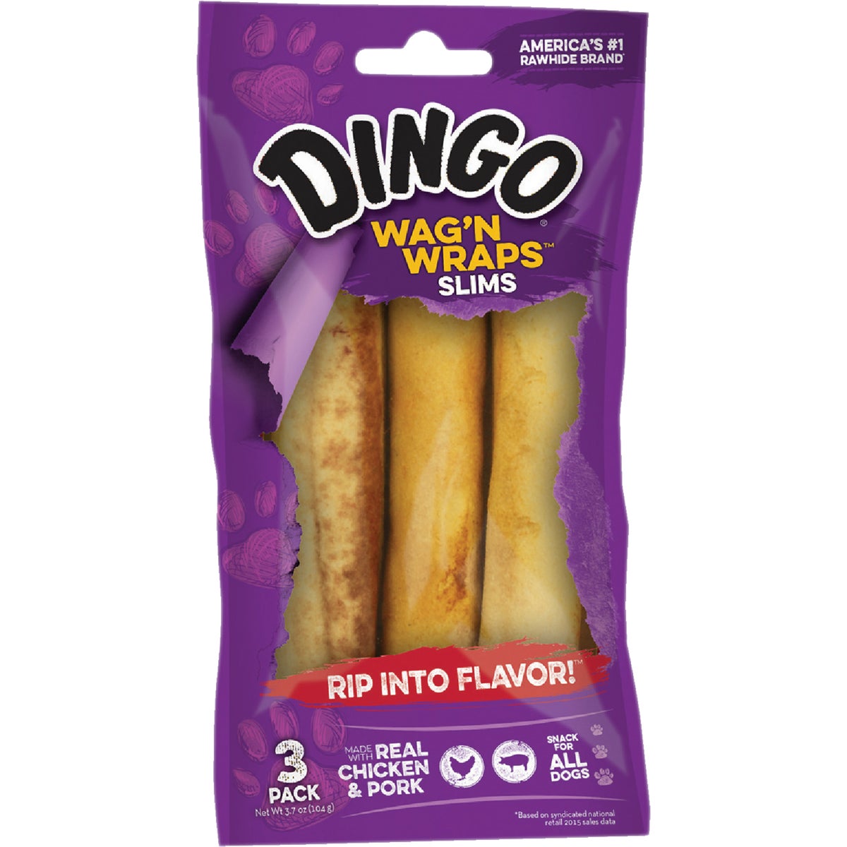 3PK CKN DINGO WAGNWRAPS - 34008 by United Pet Group
