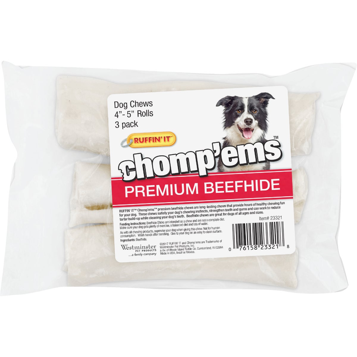 3PK 4-5 BEEFHIDE BONE - 23321 by Westminster Pet