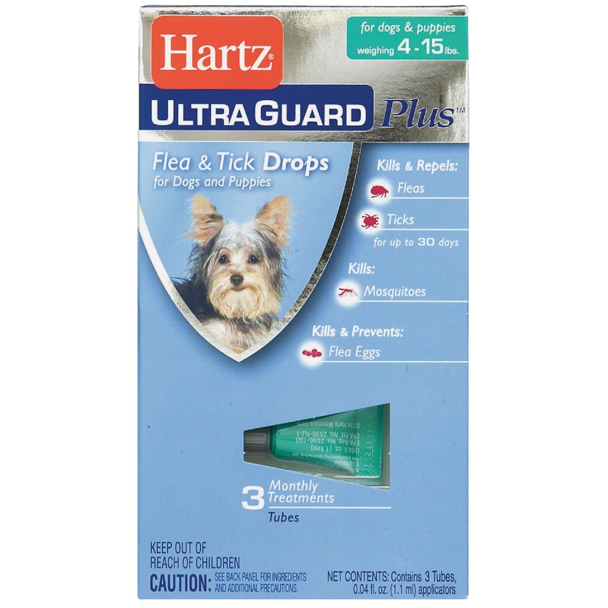 4-15LB DOG F&amp;T DROPS - 98206 by Hartz Mountain Corp