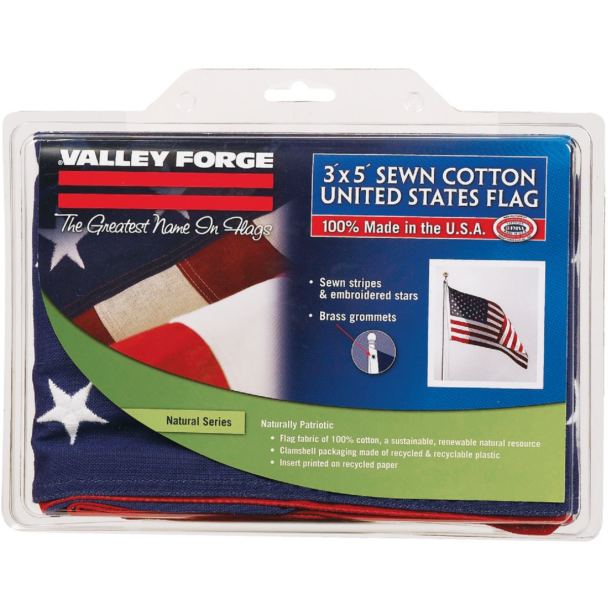 3X5 COTTON USA FLAG - USB3 by Valley Forge Flag