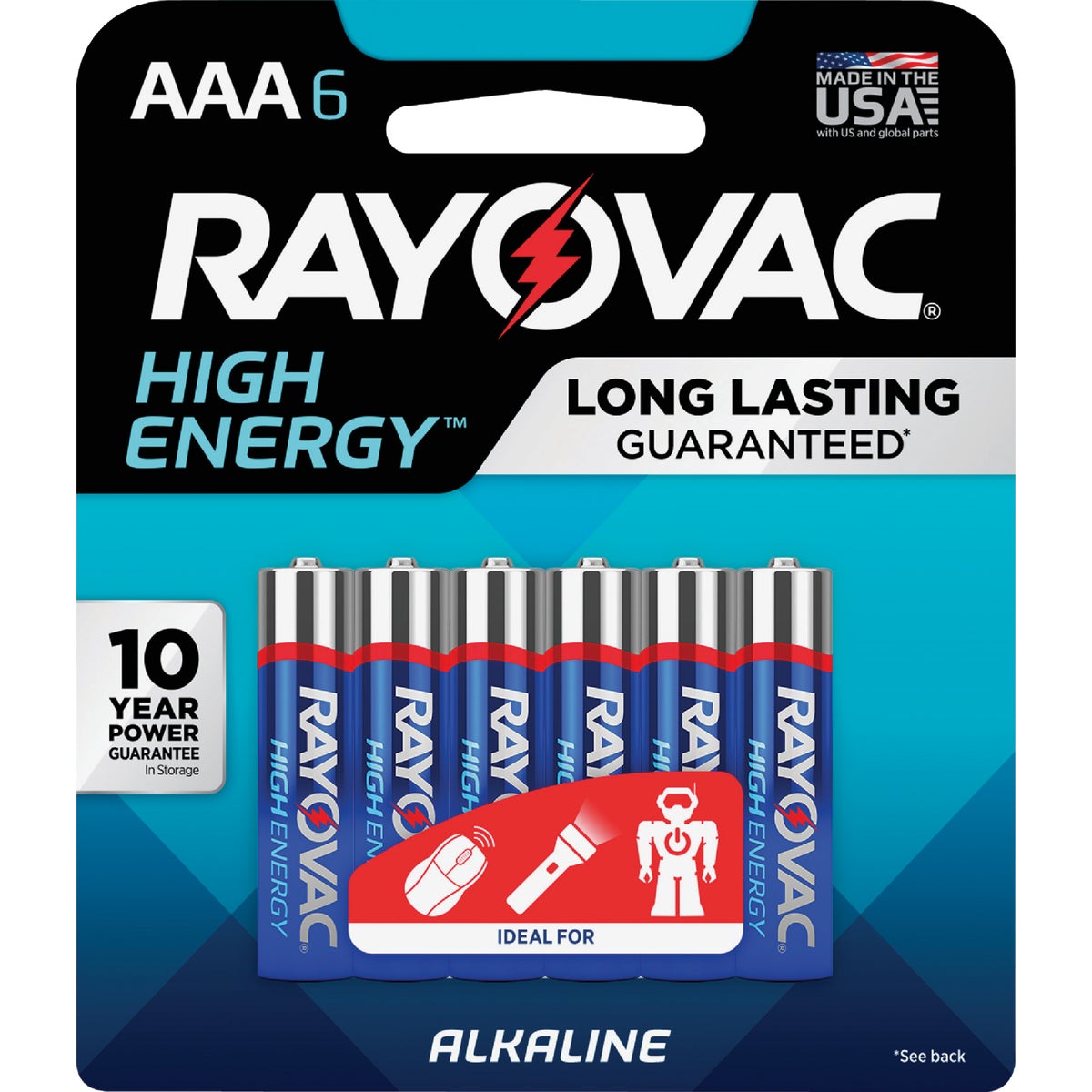 6PK AAA ALKALINE BATTERY - 824-6F by Ray O Vac