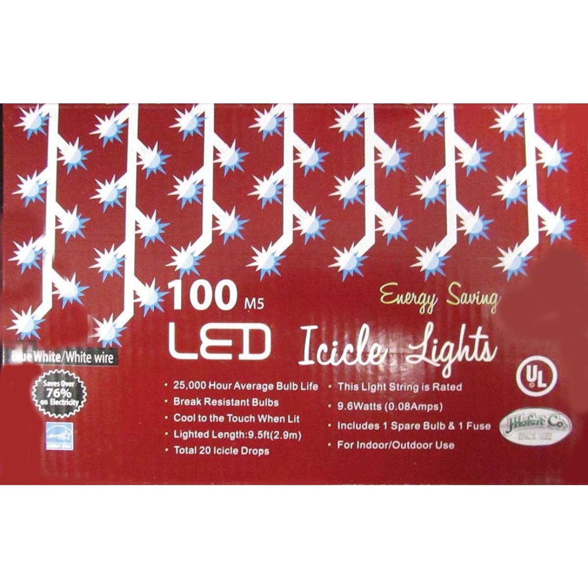 100 LED ICICLE LIGHTS - 2368-BC by J Hofert     Nanjing