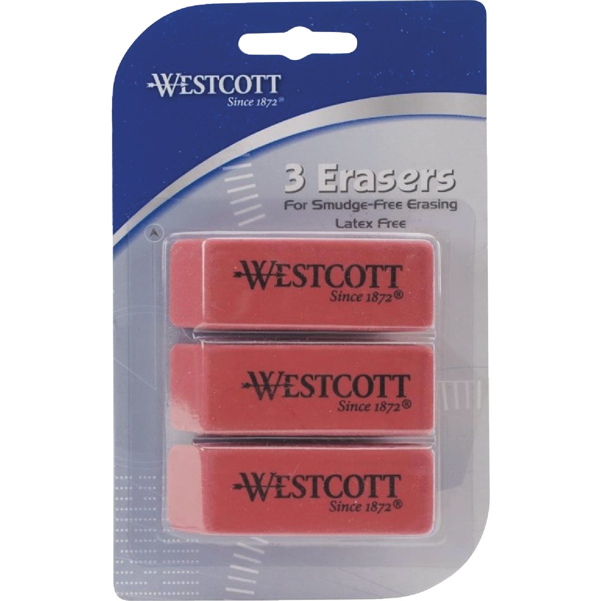 3PK PINK PEARL ERASERS - 14613 by Westcott Clauss