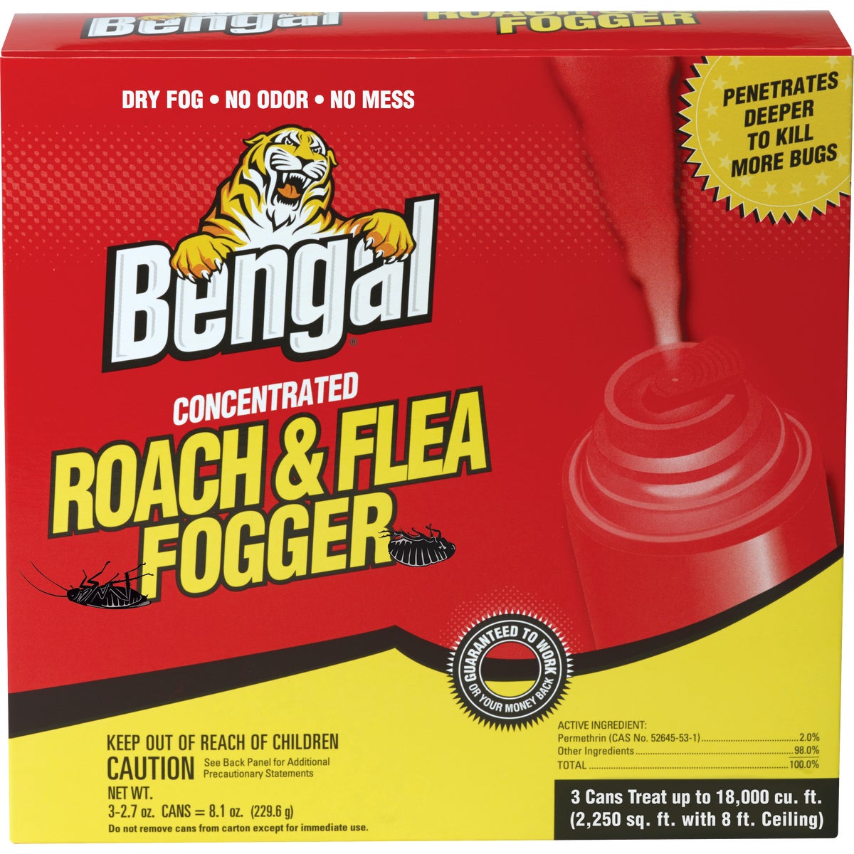 Bengal Products, Inc 55201 Roach And Flea Indoor Insect Fogger