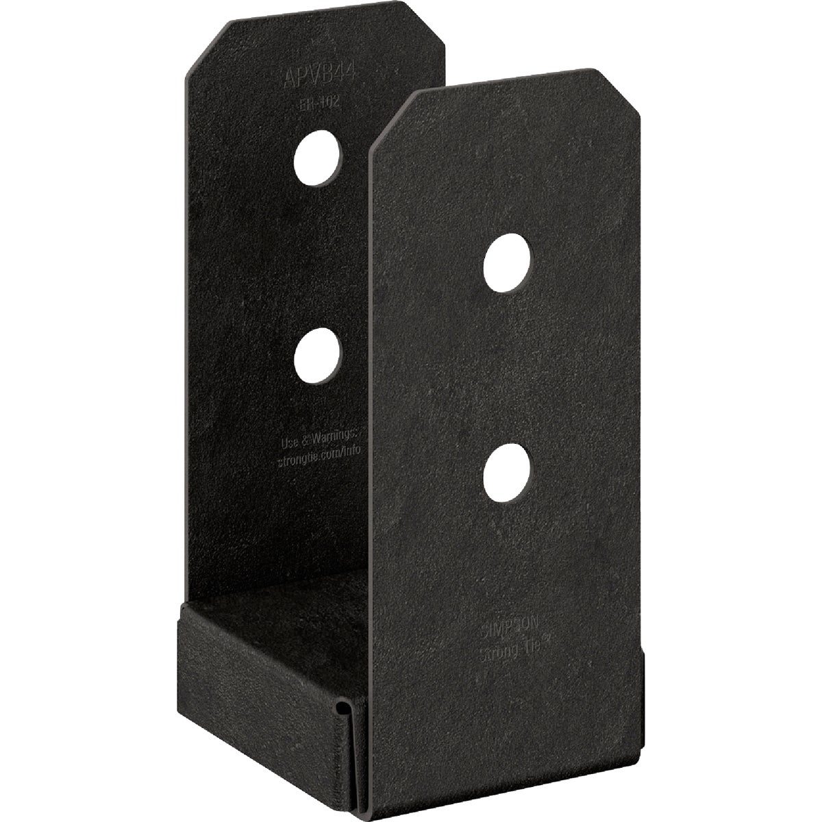 Simpson Strong-Tie Outdoor Accents Avant Collection 4 In. x 4 In. ZMAX Black Powder-Coated Post Base