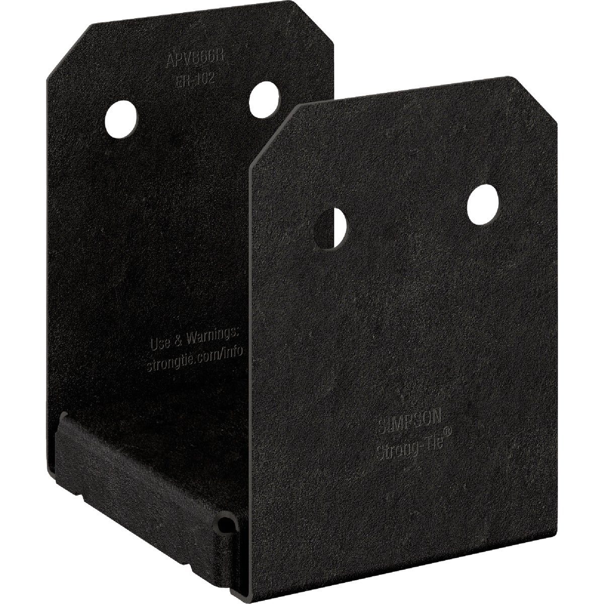 Simpson Strong-Tie Outdoor Accents Avant Collection 6 In x 6 In. Rough ZMAX Black Powder-Coated Post Base