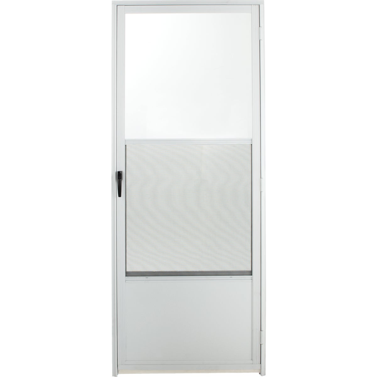 Croft Imperial Style 32 In. W x 80 In. H x 1 In. Thick White Self-Storing Aluminum Storm Door