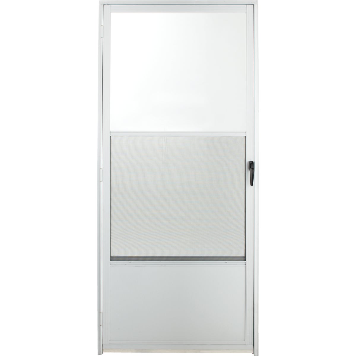 Croft Imperial Style 36 In. W x 80 In. H x 1 In. Thick White Self-Storing Aluminum Storm Door