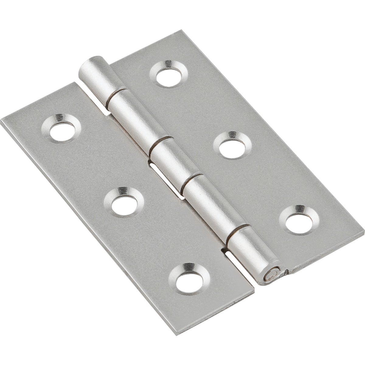 National 2 In. x 1-3/8 In. Satin Nickel Broad Hinge (2-Pack)