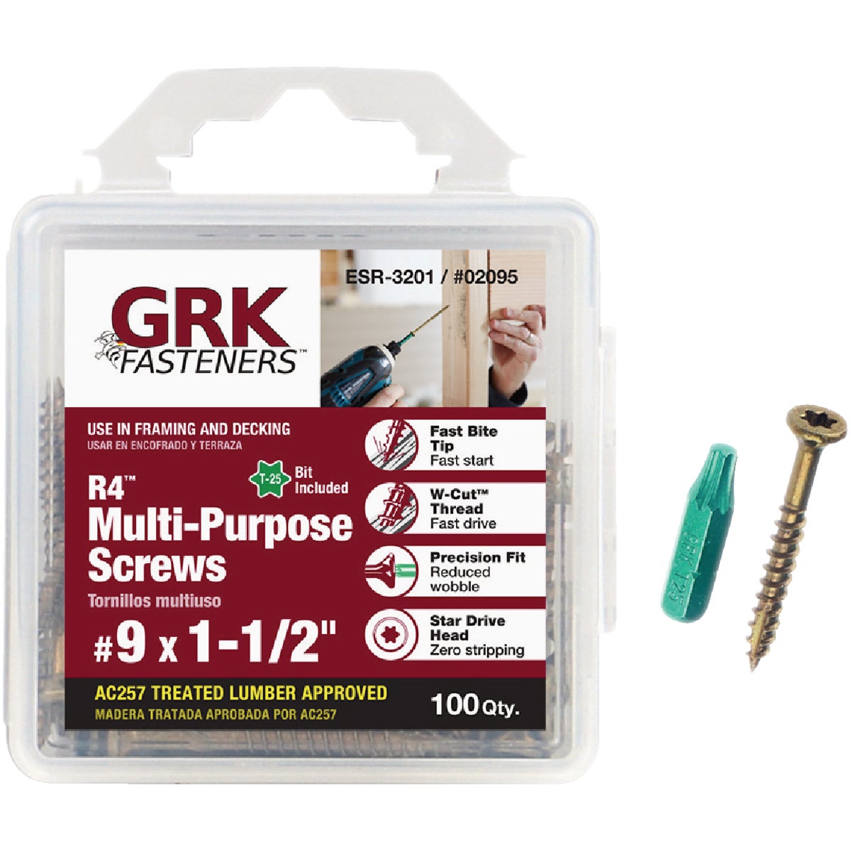 100CT 9X1-1/2" WD SCREW