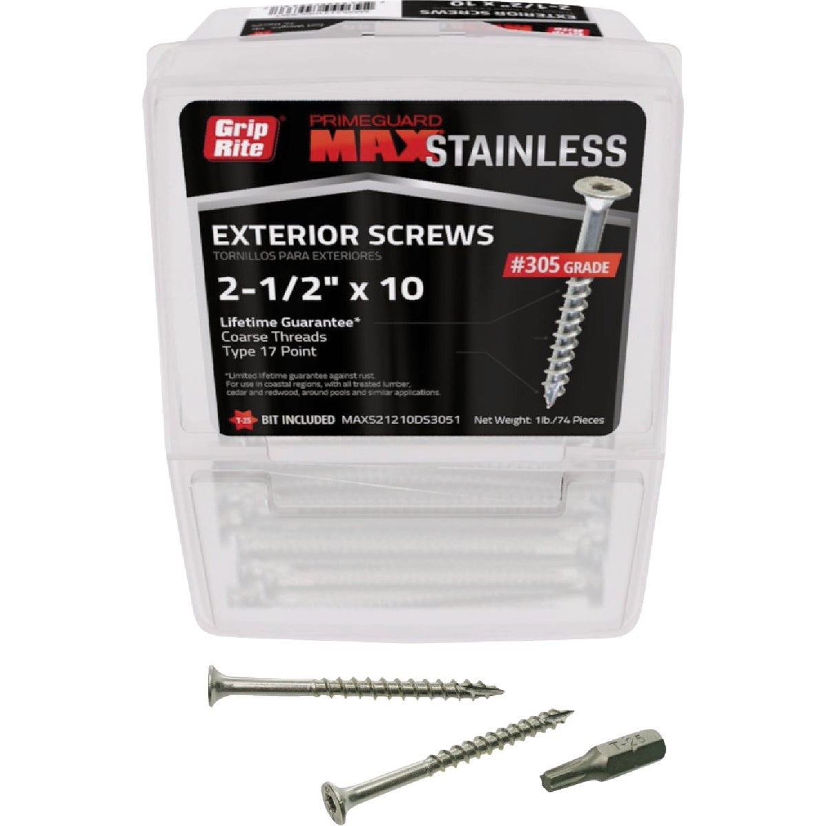 Grip-Rite Max 2 In. T17 ST20 305 Stainless Steel Deck Screw (1 Lb.)